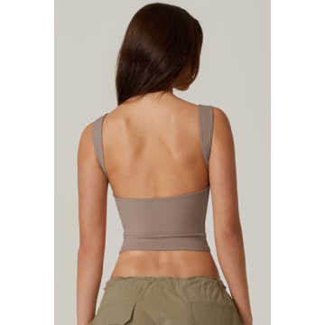 Stylish QINSEN Open Back Cropped Tank Top for Women