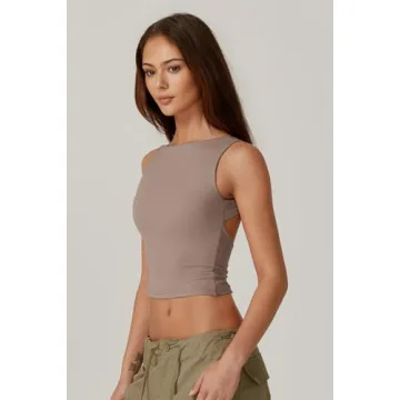Stylish QINSEN Open Back Cropped Tank Top for Women