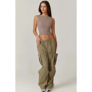 Stylish QINSEN Open Back Cropped Tank Top for Women