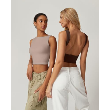 Stylish QINSEN Open Back Cropped Tank Top for Women