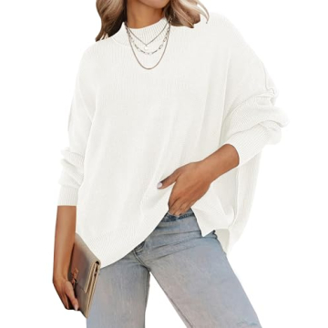 ZESICA Women's Fall Oversized Knit Sweater Tops