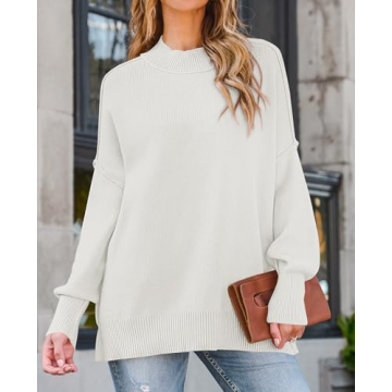 ZESICA Women's Fall Oversized Knit Sweater Tops