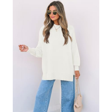 ZESICA Women's Fall Oversized Knit Sweater Tops