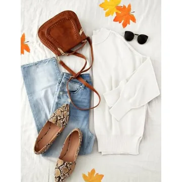 ZESICA Women's Fall Oversized Knit Sweater Tops