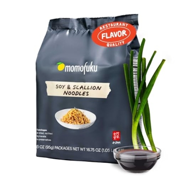 Momofuku Soy & Scallion Ramen Noodles - Vegan Instant Noodles Pack of 5