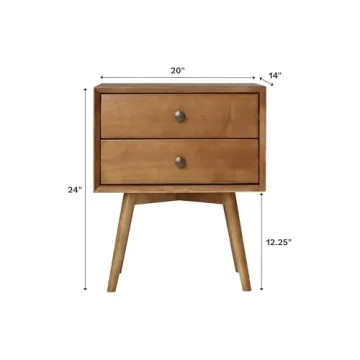 Walker Edison Mid Century Modern Nightstand Stylish Storage