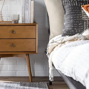 Walker Edison Mid Century Modern Nightstand Stylish Storage