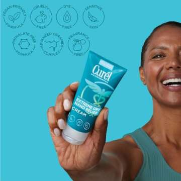Curel Extreme Dry Hand Relief, Dermatologist Recommended, Long-Lasting Cream For Dry Hands, Paraben Free, Fragrance-Free Hand Lotion, 3 Oz, Pack of 3