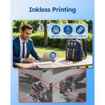 Compact Inkless Portable Printer for Travel and Office