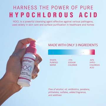 Think Smarter Products HOCL All-Purpose Cleaner with Hypochlorous Acid, All-Natural Surface Cleaner, & Skin Hydrator 8fl oz Clear Spray