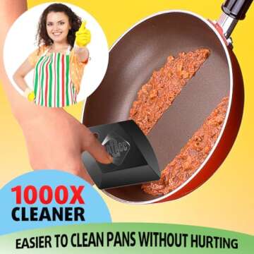 G.CATACC 4-Pack Pan Scraper, Durable Plastic Pot Dish Scraper Tool for Cleaning Kitchen, Cast Iron S...