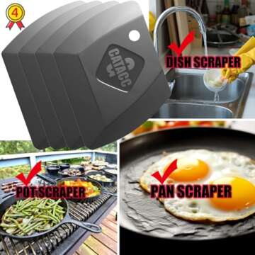 G.CATACC 4-Pack Pan Scraper Kitchen Tool for Cleanup