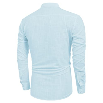 Comfortable COOFANDY Linen Henley Shirts for Men