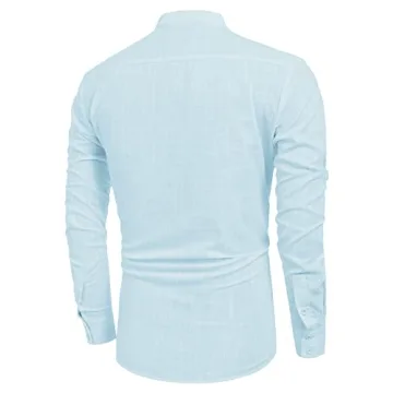 Comfortable COOFANDY Linen Henley Shirts for Men