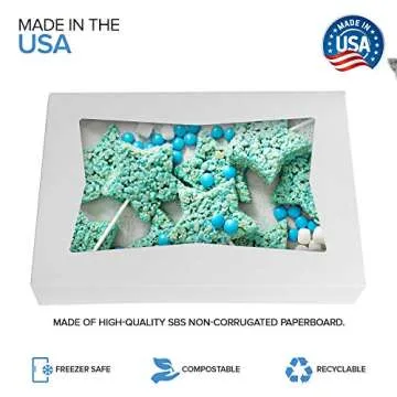 Stock Your White Dessert Boxes with Viewing Windows - 25 Count