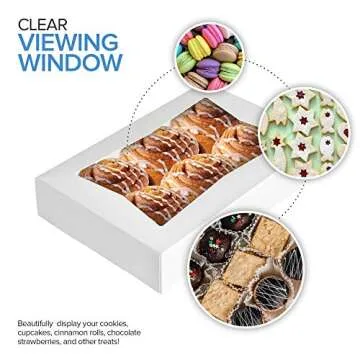 Stock Your White Dessert Boxes with Viewing Windows - 25 Count