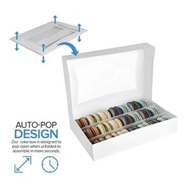 Stock Your White Dessert Boxes with Viewing Windows - 25 Count