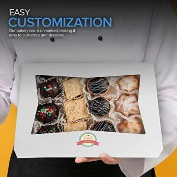 Stock Your White Dessert Boxes with Viewing Windows - 25 Count