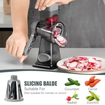 Rotary Cheese Grater with 3 Changeable Blades