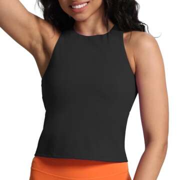 Aoxjox Women's Longline Crop Tank: Fitness Essential