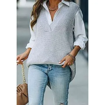 Stylish Viottiset Women's Oversized Knit Sweater Vest