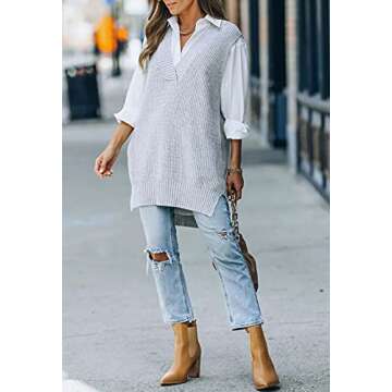 Stylish Viottiset Women's Oversized Knit Sweater Vest
