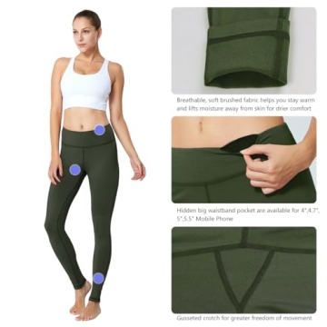 Warm High Waisted Thermal Yoga Pants - BALEAF