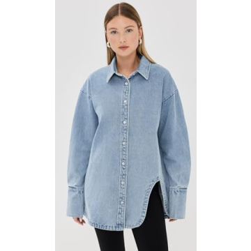 Lioness Women's Off Duty Denim Shirt, Classic Denim, Blue, XS