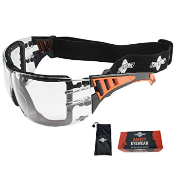 ToolFreak Rip Out Safety Glasses - Clear - Polycarbonate Lens z87.1 Rated Protection - Foam Padding ...