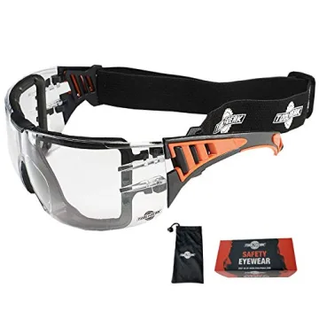 ToolFreak Rip Out Safety Glasses - Clear - Polycarbonate Lens z87.1 Rated Protection - Foam Padding ...