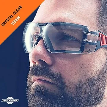 ToolFreak Rip Out Safety Glasses with Foam Padding and Impact Resistance