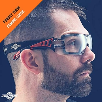 ToolFreak Rip Out Safety Glasses with Foam Padding and Impact Resistance