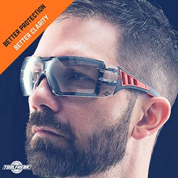ToolFreak Rip Out Safety Glasses with Foam Padding and Impact Resistance