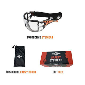 ToolFreak Rip Out Safety Glasses with Foam Padding and Impact Resistance