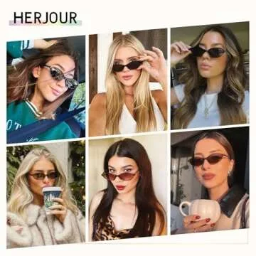 HERJOUR Retro Cat Eye Sunglasses for Women - UV Protection