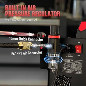 YESWELDER Plasma Cutter 65Amp Non-High Frequency Non-Touch Pilot Arc, Digital Display DC Inverter 110/220V Dual Voltage Blowback Plasma Cutting Machine CUT-65DS PRO