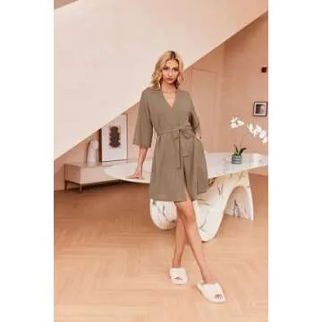 Ekouaer Women's Soft Lightweight Waffle Knit Robe