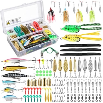 PLUSINNO Fishing Lures Baits Tackle, BEST BASS Fishing Lures Including Crankbaits, Spinnerbaits, Pla...