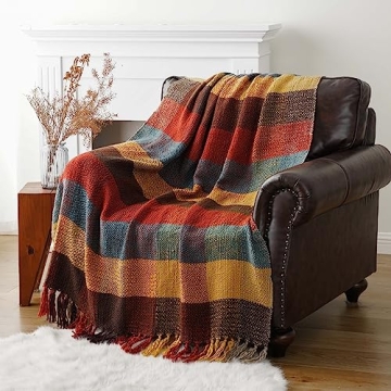 Stylish BATTILO HOME Fall Plaid Throw Blanket for Cozy Comfort