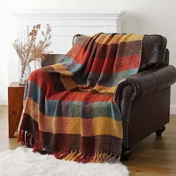 Stylish BATTILO HOME Fall Plaid Throw Blanket for Cozy Comfort