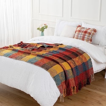 Stylish BATTILO HOME Fall Plaid Throw Blanket for Cozy Comfort