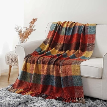 Stylish BATTILO HOME Fall Plaid Throw Blanket for Cozy Comfort