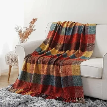 Stylish BATTILO HOME Fall Plaid Throw Blanket for Cozy Comfort
