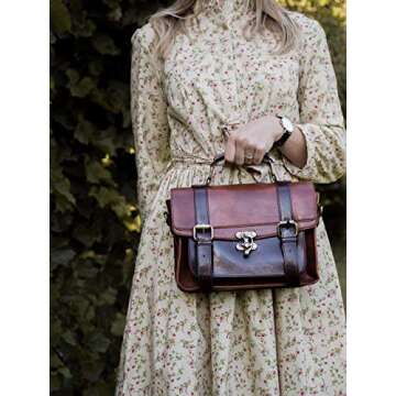 ECOSUSI Women PU Leather Satchel Purse Vintage Small Crossbody Messenger Bag Work Cross-body Bag, Coffee