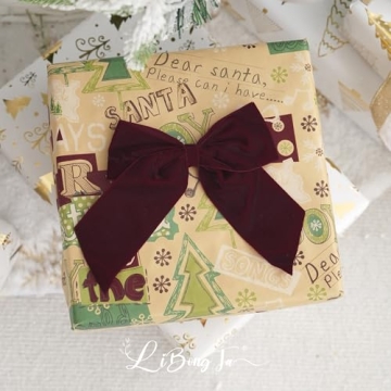 LiBongTa 12 PCS Burgundy Bows for Elegant Gift Wrapping