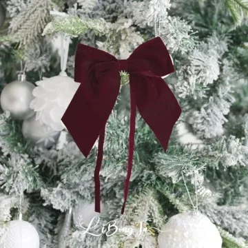 LiBongTa 12 PCS Burgundy Bows for Elegant Gift Wrapping