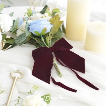 LiBongTa 12 PCS Burgundy Bows for Elegant Gift Wrapping