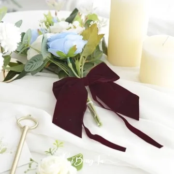 LiBongTa 12 PCS Burgundy Bows for Elegant Gift Wrapping