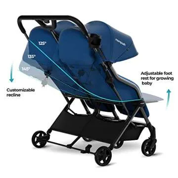 Mompush Lithe Double Ultralight Stroller for Easy Family Travel