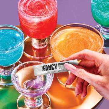 Fancy Sprinkles Mystery Colors Edible Glitter Packets for Sparkling Drinks, Champagne, Cocktails, Wi...